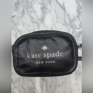 kate spade Black Leather Logo Crossbody Bag